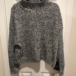 John + Jenn Black and White Turtleneck Sweater